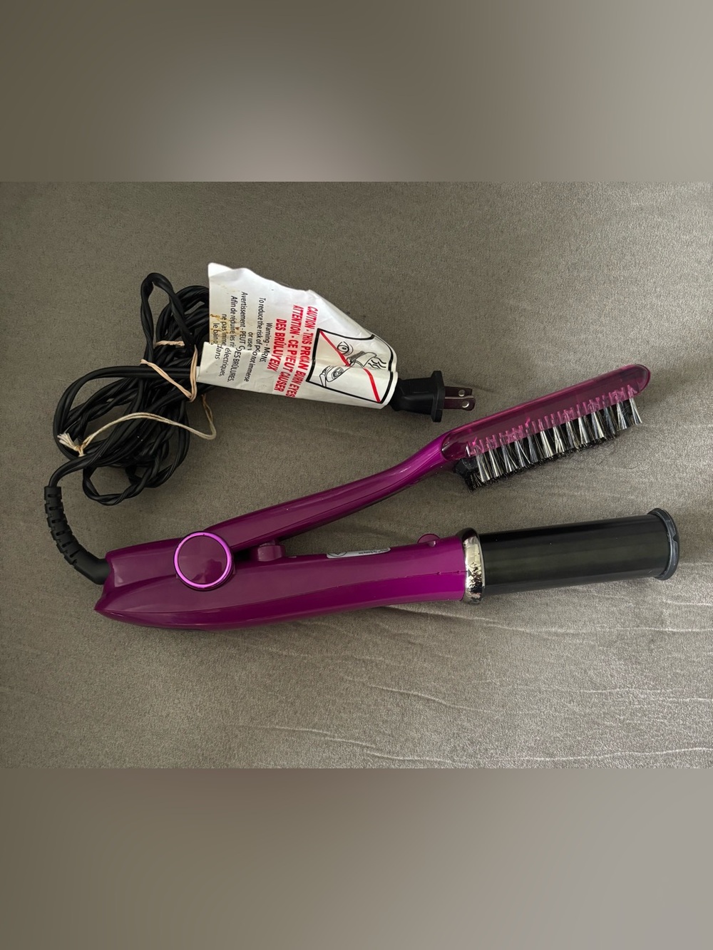 Instyler Rotating Hot Iron Hair Straightener 1.25" Purple IS2.2-1001 Working